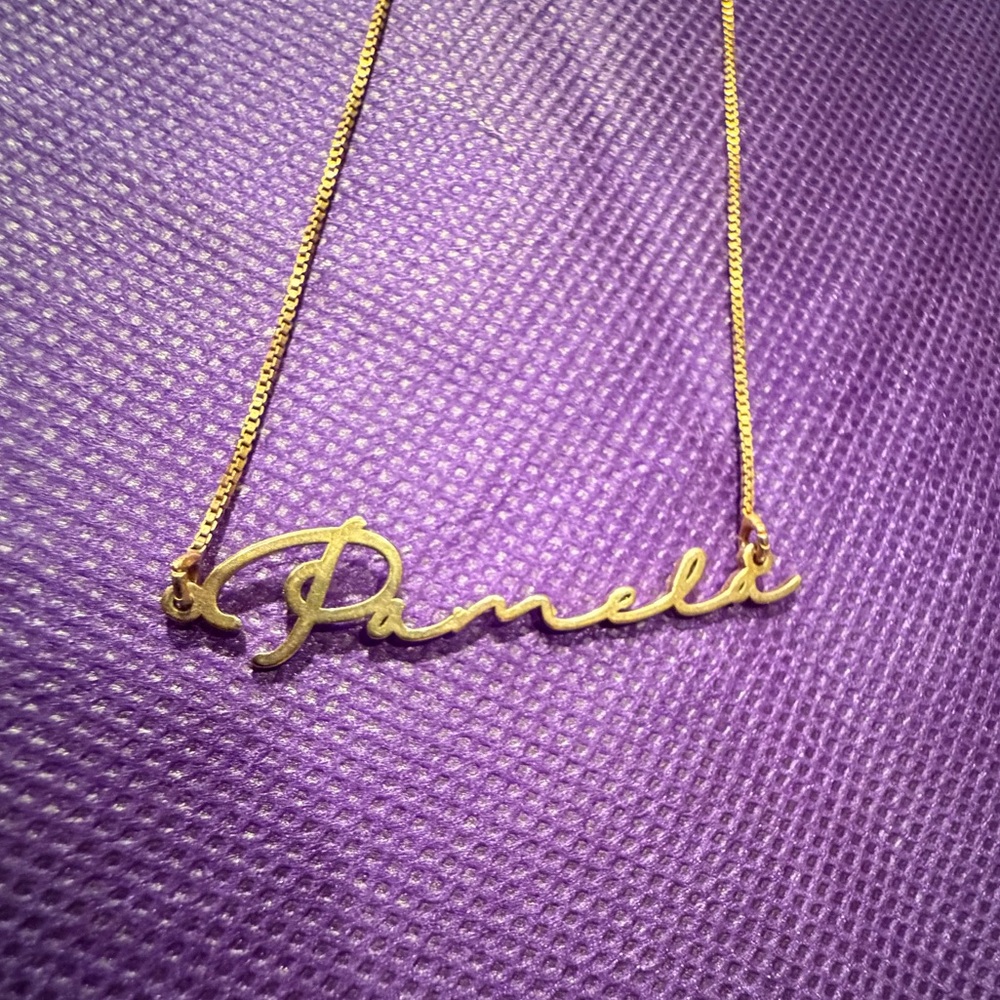 Oak & Luna Gold plated Script Necklace